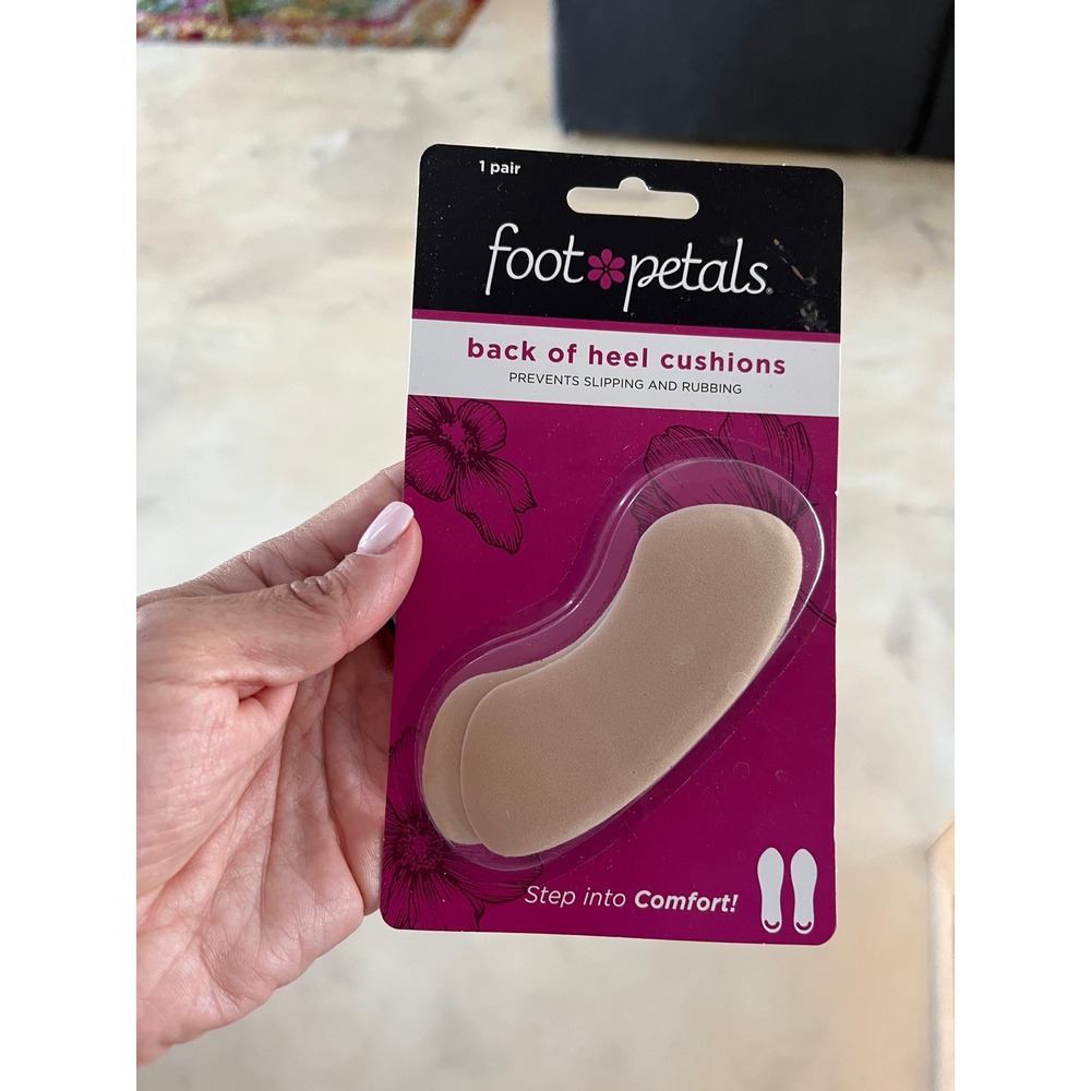 Foot Petals Back of Heel Cushions Khaki Foam Shoe Inserts 1 Pair NIP